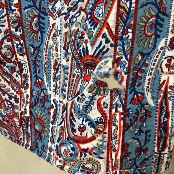 Ruggeri Vintage Blouse Paisley w/Ruffle Collar L - Picture 3 of 7